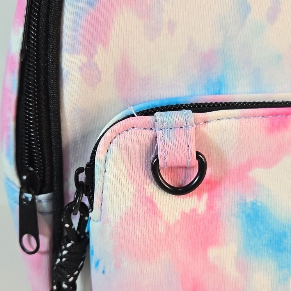 NWT Tie-Dye Backpack Pink Blue Zippers - Picture 2 of 11